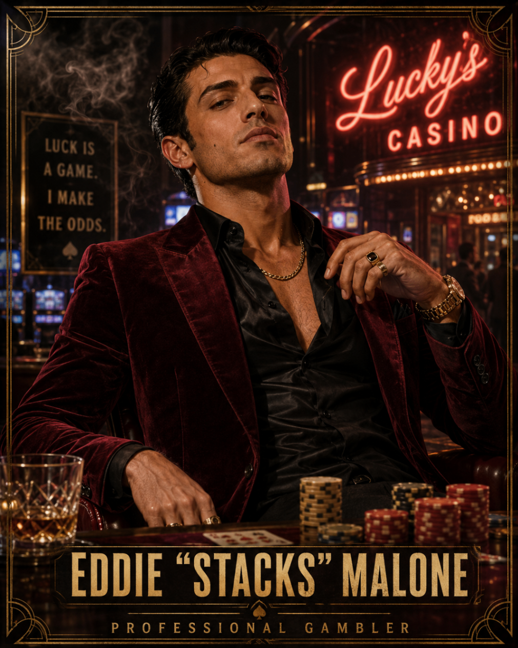 Eddie "Stacks" Malone, Professional Gambler